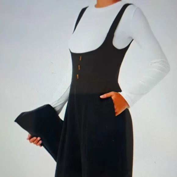 LARGE   HALARA DECORATIVE BUTTON WORK JUMPSUIT - Picture 3 of 8